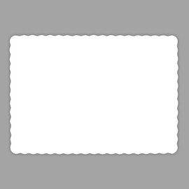 Paper Placemats for Dining Table – Disposable Scalloped Edges Blank Table Mats Great for Parties and Christmas Table Decorations 10"x14" 50 Pack (White)