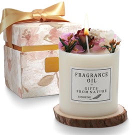 Vela aromticas decorativa,velas Aromticas de Flores Secas,veladoras aromaticas con caja de regalo y espaciadores,Cera de Soja 100 Pura,detalles para  