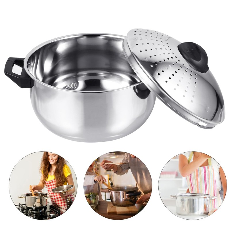 MAGICLULU Stainless Steel Noodle Pot with Lid Lightweight Cooking Pot