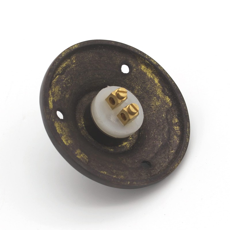 Ventano Antique Doorbell Bell Plate with 1 Bell Push Brass