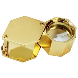 Bullongè Visicon Gold Triplet Magnifying Glass 21 x 10 with Leather Case