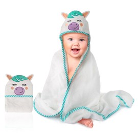 Ecomky Hooded baby towel infant bath 100% Cotton Baby Shower Gifts Boys Girls Newborn Babies Toddlers Kids 1,2,3,4,5 Years Old Unisex Extra Large 90X90 cm Soft absorbent Designed in Spain 0-5 Years