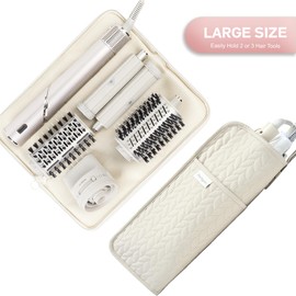 KarSyon Hot Tools Organizer Heat Resistant Mat Case Hair Tools Holder Travel Bag Portable Hair Styling Tools Cover Pouch for Curling Iron,Flat Iron,Hair Straightener (Beige)
