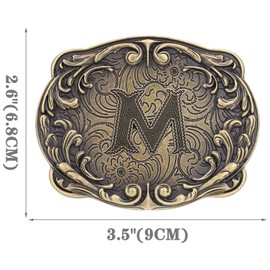 Absbolo Western Belt Buckles for Men ABCDJMR-Z Initial Belt Buckle Cowboy Custom Belt Buckle M