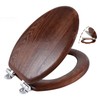 Angel Shield Elongated Wood Toilet Seat with Quiet Close,Easy Clean,Quick-Release