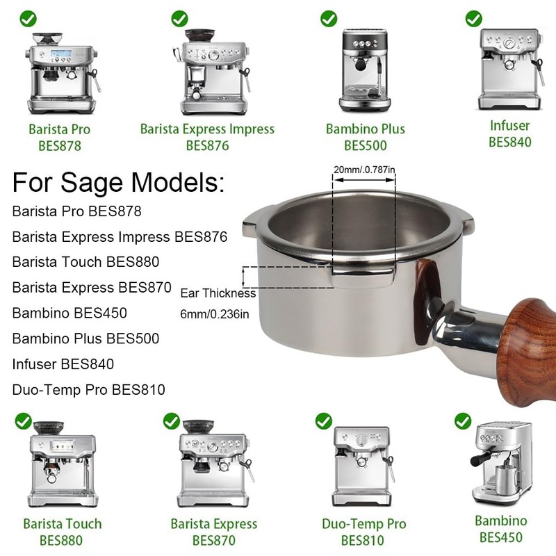CAPFEI Bottomless Portafilter 54 mm Compatible with Sage/Breville Barista Express,