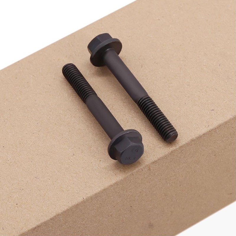 M12-1.75 x 80mm (4 pcs) Flanged Hex Bolt Screws Black