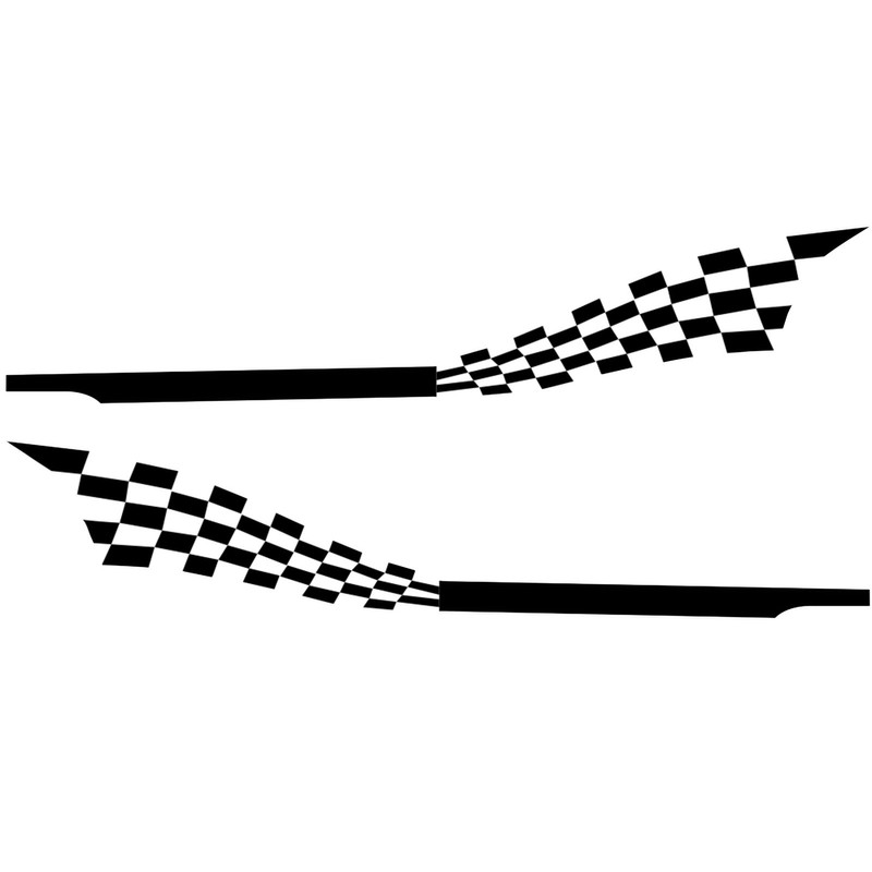 2pcs Stripe Car Decal Graphic Universal Waterproof Self Adhesive Removable