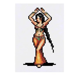 'Belly Dancer Pixel Art ' Temporary Tattoo - Water Resistant, Skin-Safe, Non-Toxic Transfer (TO00068979)