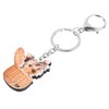 DUOWEI Cute Acrylic Yorkshire Terrier Keyring Puppy Pets Key Ring
