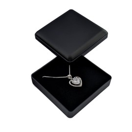 bysilverchain Jewellery Box Gift Necklace Ring Earring Small Bracelet Packaging Pendants Case Matt Black Foam Padded Jewelry Display Storage Boxes with Lid for Birthday Wedding Anniversaries Present