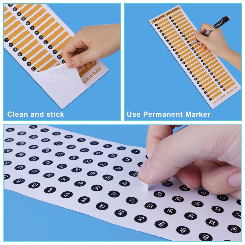 AIEX 6 x Electric Panel Labels + 2 x Round