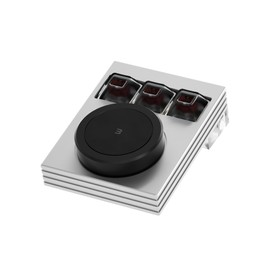 NLOFIN Macro Programmable Keypad,Mini 3-Key OSU Programmable Mechanical Keyboard,Copy Paste Keyboard with Knob Type-C Interface Compatible,Support for Win and Mac Systems (Silver)