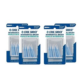 Cool Shock | Cepillo Interdental Delgado de .6mm c/6pz. Para dientes con espacio reducido.Cuello flexible. Protector individual. Incluye estuche. Caja 4 pz