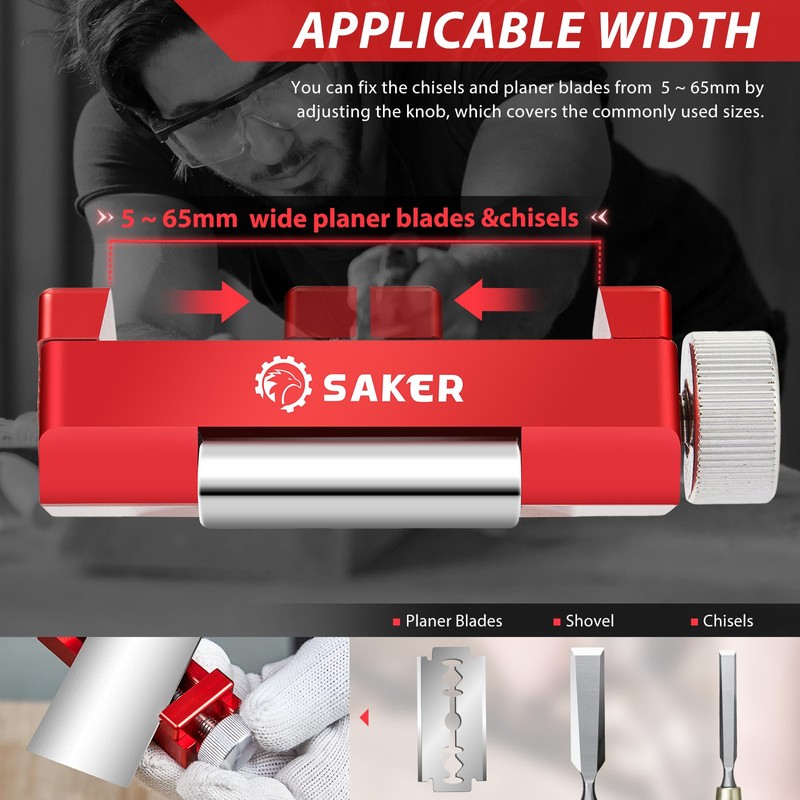 Saker Saker Honing Guide Tool Upgraded - Off-Center Sharpening Holder