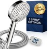 Cobbe® All Metal Handheld Shower Head, 3 Spray Settings, Mirror