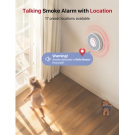 X-Sense Smart Smoke Alarm for Home with English Voice Alerts and 17 Locations, Wi-Fi Smoke Alarm Requires SBS50 Base Station, Wireless Interlinked Fire Alarm, XS0B-MR, 1-Pack