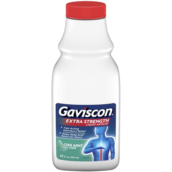 Gaviscon Extra Strength Liquid Antacid, Flavor (1173) Cool Mint Cool Mint 12 Fl Oz