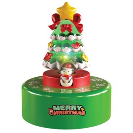 WEofferwhatYOUwant Christmas Tree Music Box with Rotating Snowman and a Lighted Tree for Christmas Decorations. Easy Wind Up. Ideal Gift for The Holidays. Plays 'We Wish You a Merry Christmas' Song
