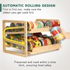 Yumkfoi Rolling Bamboo Can Organizer Rack, Stackable Double-Layer Can Organizers