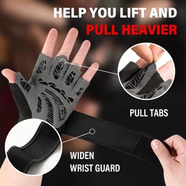 HomyComy Sports Gloves with Wrist Protection, Breathable Fitness Gloves, Men and Women, Gloves for Strength Sports, Gym Gloves, Bodybuilding, Crossfit Training, XL