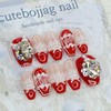 Red Romance Handmade Nail Tips - Oval XL / 레드