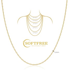 Singapore Twist Chain Silver Chain Women's 925 without Pendant Chain Silver 925/585 Gold Plated Silver Necklace Silver Gold Women 925 Sterling Silver Chain Jewelry Gifts Girls 35CM-55CM