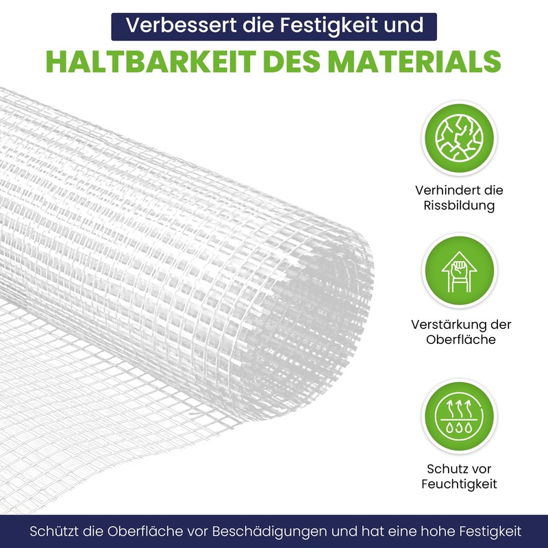 50 m² Plaster Fabric, 110 g/m² Fibreglass Fabric, Reinforcement Fabric
