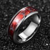 NUNCAD Men's Tungsten Wedding Ring 8mm with Spider Pattern Inlay