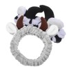 NOLITOY 2pcs Cow Print Skincare Headbands Fluffy Makeup Hair Bands