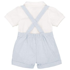 IBTOM CASTLE Baby-Boy Jumpsuit Sunsuit Set, Newborn Toddler Baby Bodysuit Jumpsuit Romper Light Blue 0-6 Months