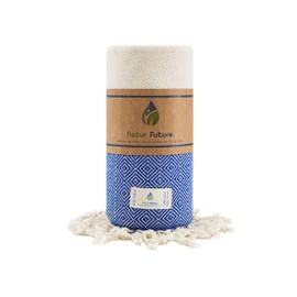 NATUR FUTURE Beach Towel Cotton Large XXL Bath Towel Shower Towel Bath Towel Hammam Towel Beach Towel Sports Towel Sarong Pareo Yoga Fouta Blanket Sauna Towel Spa (Blue, Diamond 100 x 180 cm)