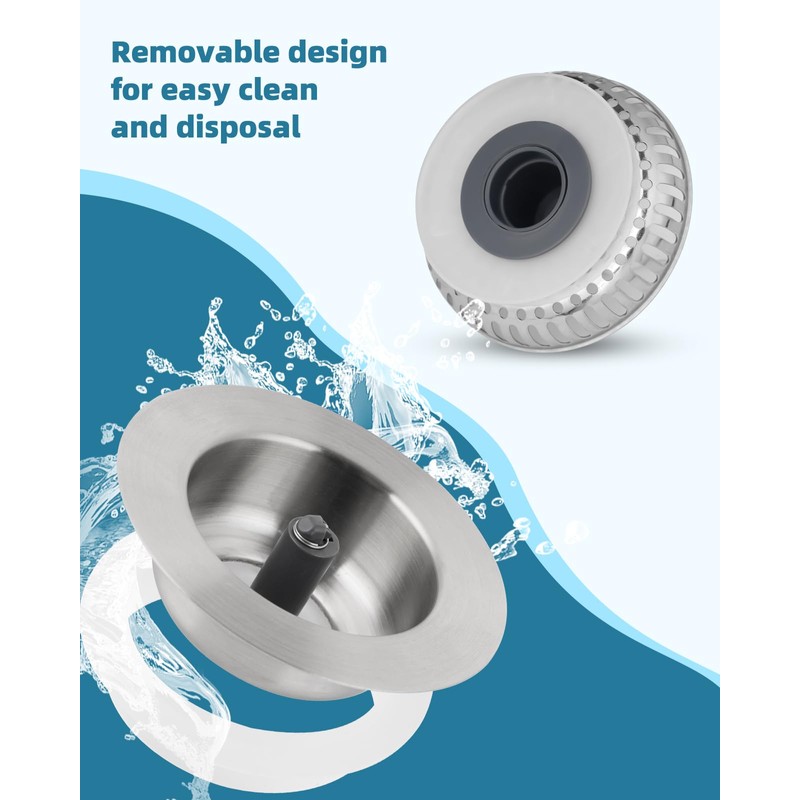 Hygie Rinse All Metal Sink Drain Strainer for Kitchen Sink