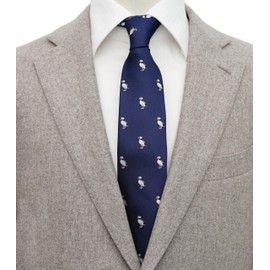 ZENXUS Navy Tie for Men, Animal Designer Necktie Puffin