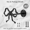 Tocemei 2 Pack Black Bow Curtain Holdbacks, Modern Matte Metal