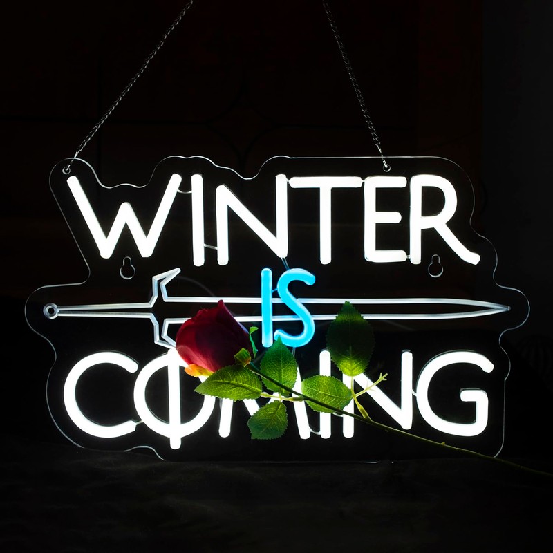 Winter Is Coming Sword Neon Signs for Wall Decor, LED