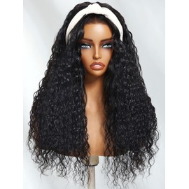 UNICE FlipBlend Half Wig Human Hair Water Wave with Drawstring Wear and Go Glueless Wear with or Without Headband Wigs Human Hair for Women Beginner Friendly 150% Density 22 inch