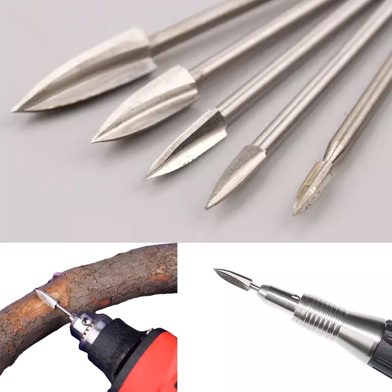 AIMALL 5Pcs Wood Carving Engraving Drill Bits Set for Dremel