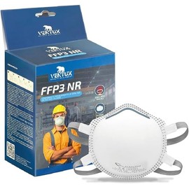 VENTUX SAFETY EQUIPMENT VENUX FFP3 NR Atemschutzmasken - Hochwirksame Schutzmaske mit Nasenclip und Ohrschlaufen - 5-lagige Einweg-Atemschutzmasken - Packung mit 3 Stück