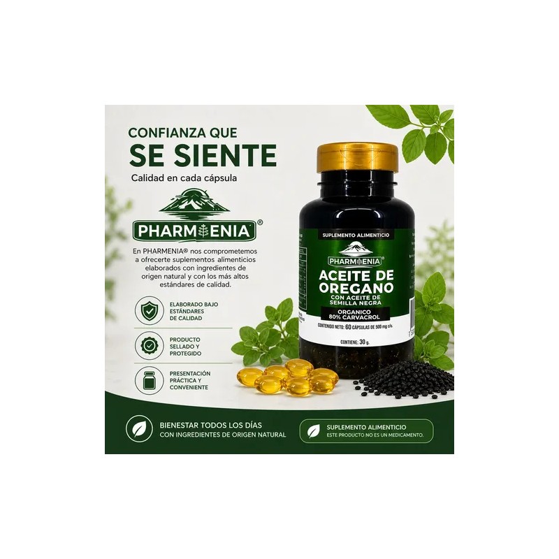 Suplemento Alimenticio De Aceite De Oregano 60 Caps