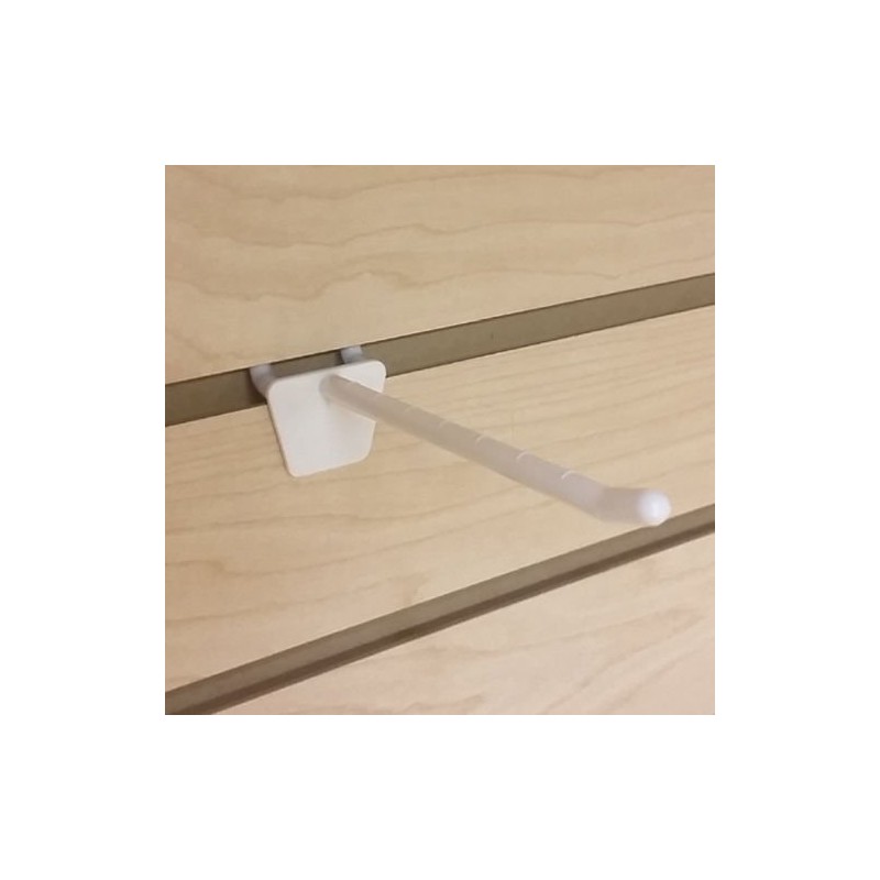 4" Plastic Economy Peg Hooks for Slatwall and Pegboard, Off-White