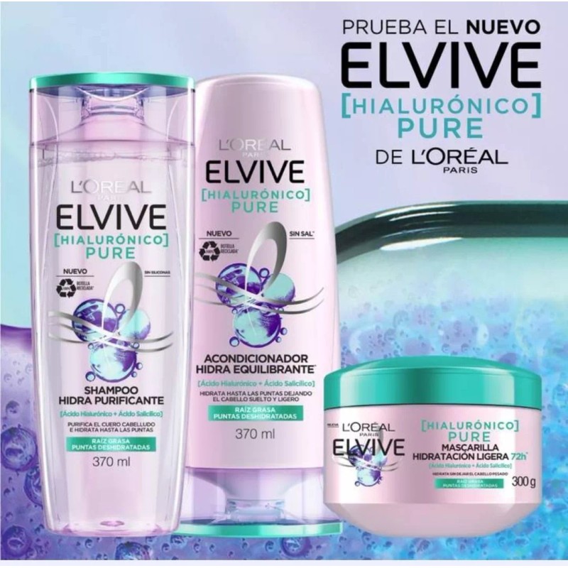 L'Oréal Acondicionador Elvive Hialurónico Raíz Fresh Hidratate 370ml