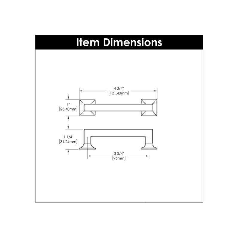 Hickory Hardware P3011-BGB Studio Collection Pull 3-3/4 Inch (96mm) Hole