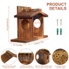 Squirrel Feeder, Wooden Hanging Feeding Station with 2 Entrances and