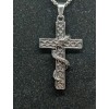 Unbranded Stainless Steel Necklace Cross & Serpent Pendant 22" Chain