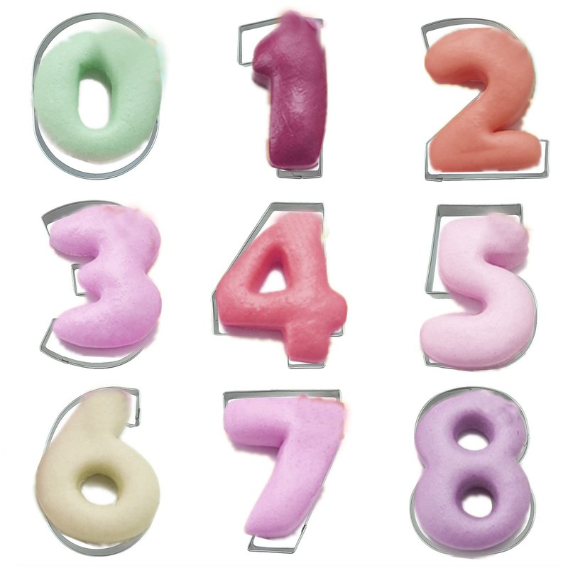 4 Inches Large Size Number Shaped Cookie Cutters Set of