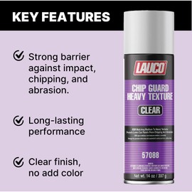 Heavy Texture Chip Guard 13 oz Clear Aerosol Spray Can with Aerosol Spray Gun - Pack of 6 - Durable, Acrylic Coating Protects Lower Panels From Impact, Chipping & Abrasion, Matches Medium to Coarse OEM Textures - Clear
