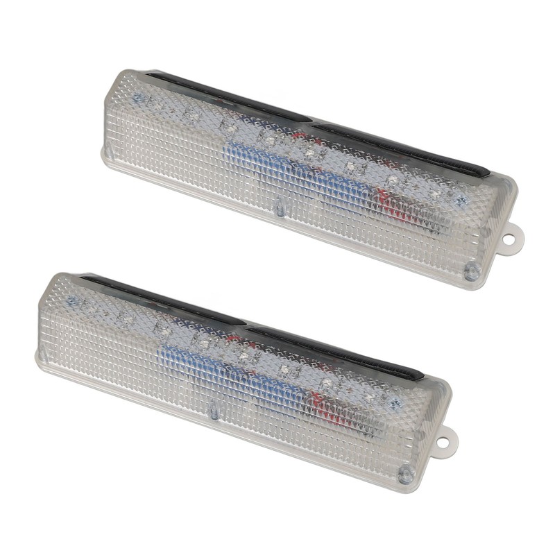 2 PCS Light Control Solar Warning Lights with 8 LED