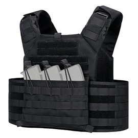 TACNEX Modular MOLLE Vest Padded Adjustable Weighted Workout Vest for Men Women Black