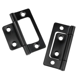 PIYANYO 2inches Non-Mortise Door Hinges Chest Hinges Heavy Hinges with mounting Screws for Furniture Windows cabinets, etc. (Black) -6 Sets